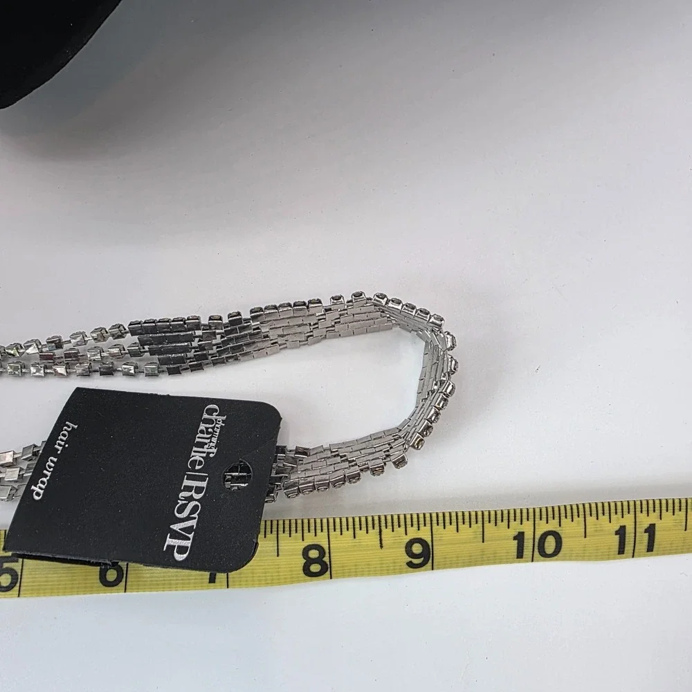 Charming Charlie‎ RSVP Womens Hair Wrap Silver Rhinestone Stretchable 18